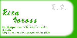 rita voross business card